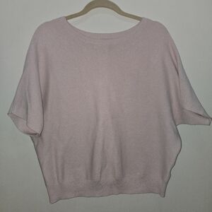 Quince Sugar Stone Pink Cashmere Cotton Blend Crewneck Medium